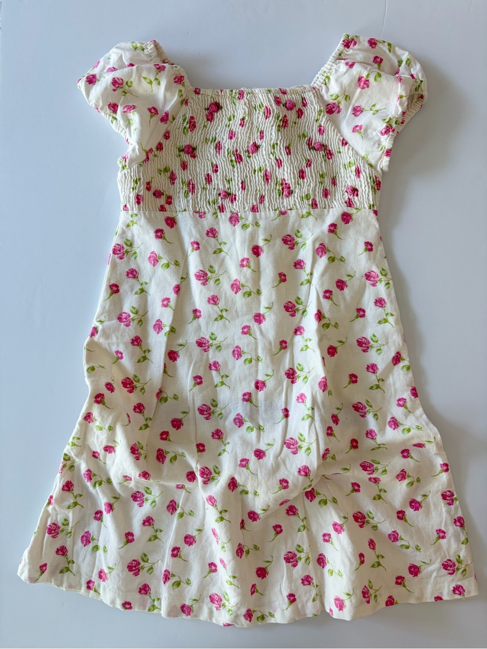 Vintage Laura Ashley Girls Smocked Floral Dress 6x Cotton Casual Cottage Core
